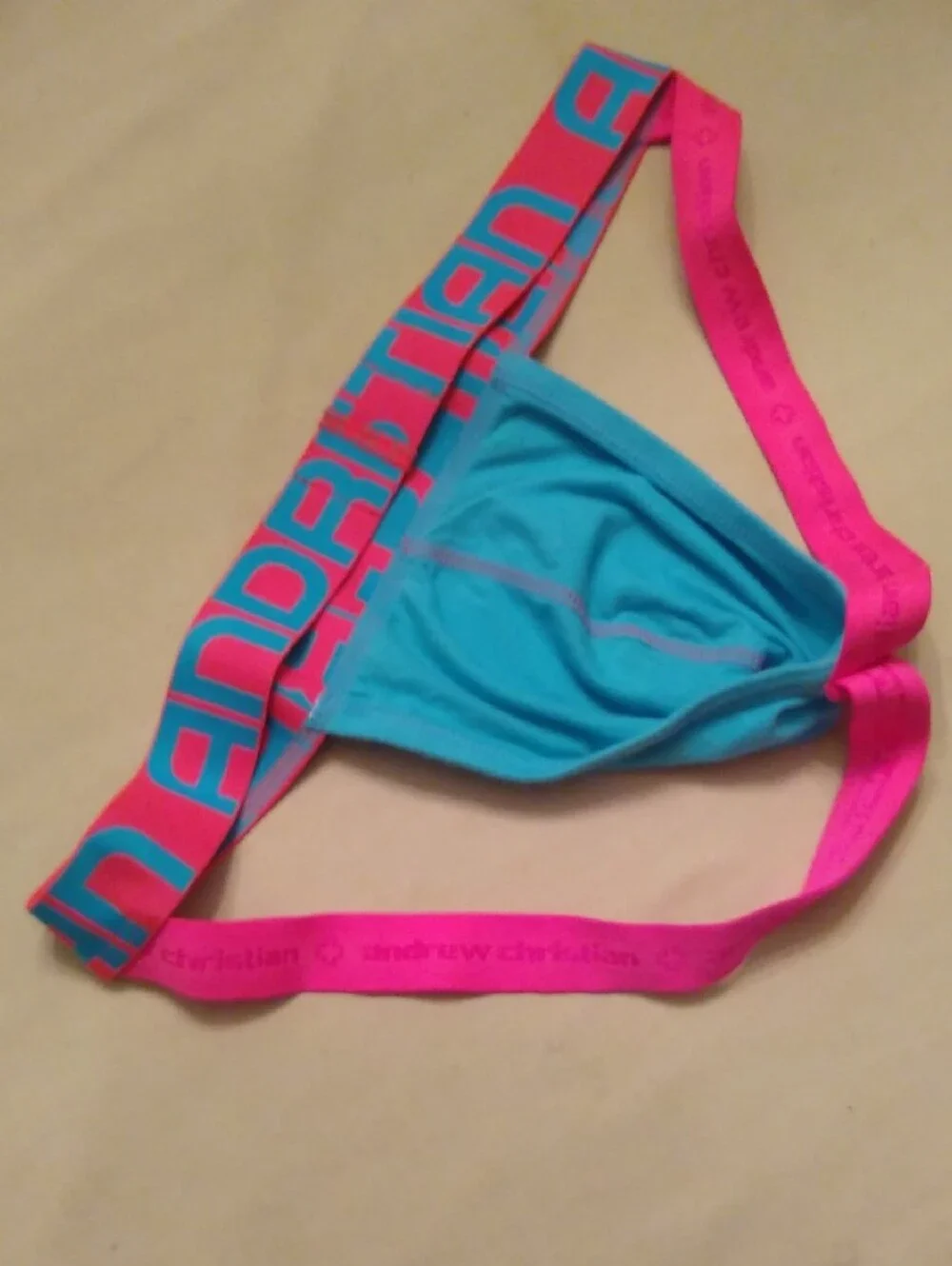 Andrew Christian Turquoise & Hot Pink Jockstrap